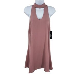 Lulu's Groove Thing Cut Out Sleeveless Mini Swing Dress Mauve 56-31LHD NWT